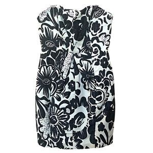 NWOT Anthropologie Tracy Reese Black Floral Brocade Strapless White Tube Dress